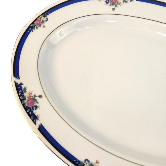 Royal Majestic Fine China Oval Serving Platter Morning Rose 8433 Floral Gold Tri - Picture 6 of 8